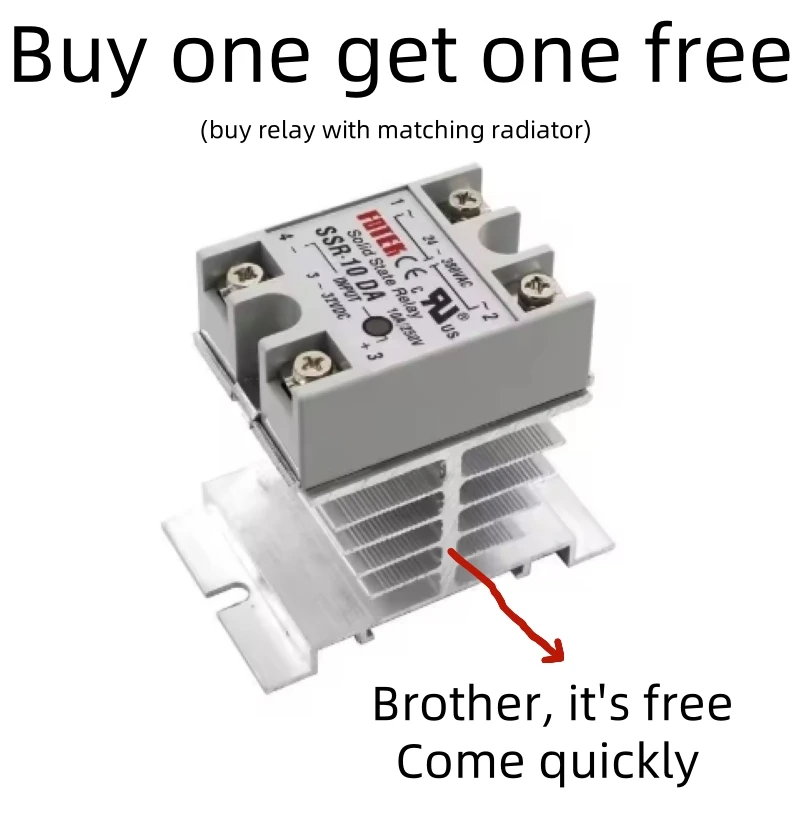10A 25A 40A 60A 80A 100A DD DA AA Solid State Relay Module for PID Temperature Control Send radiator