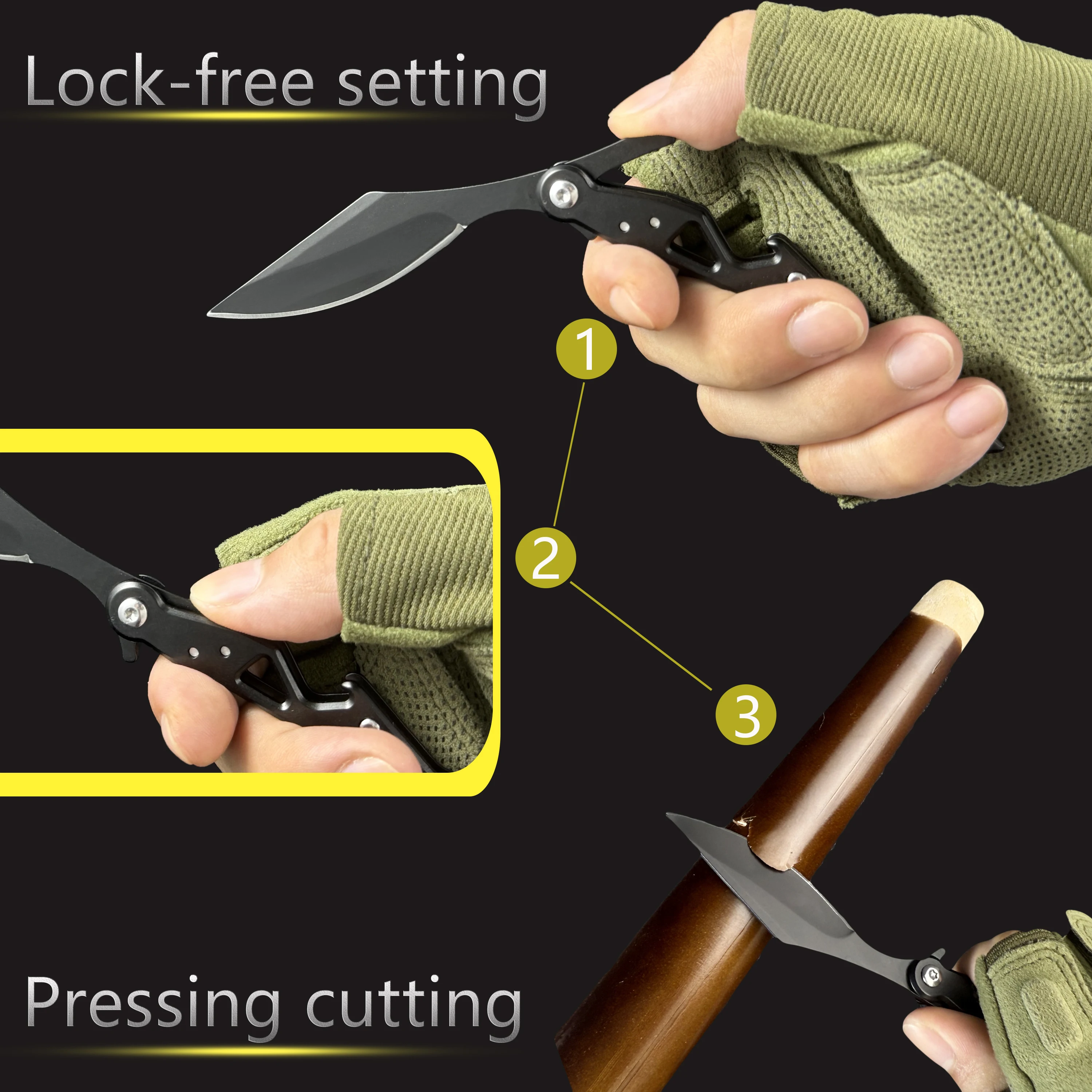 Faca dobrável multifuncional EDC, canivete de aço inoxidável, faca tática, abridor de garrafas, para acampamento ao ar livre, uso doméstico