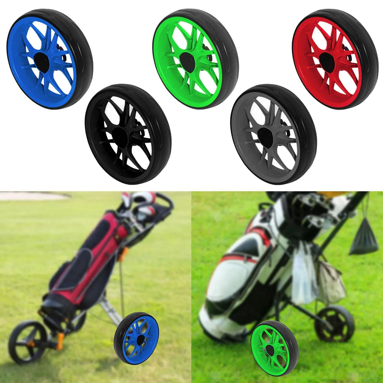Golf Trolley Wheel, Portable Compact Quick Installation, Replace Universal Wheels Tires