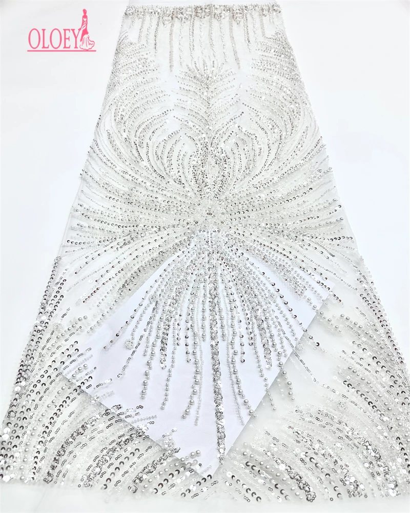 

OLOEY африканская кружевная ткань для жениха, высокое качество, французская сетка с блестками, нигерийская ткань для свадебного платья для невест