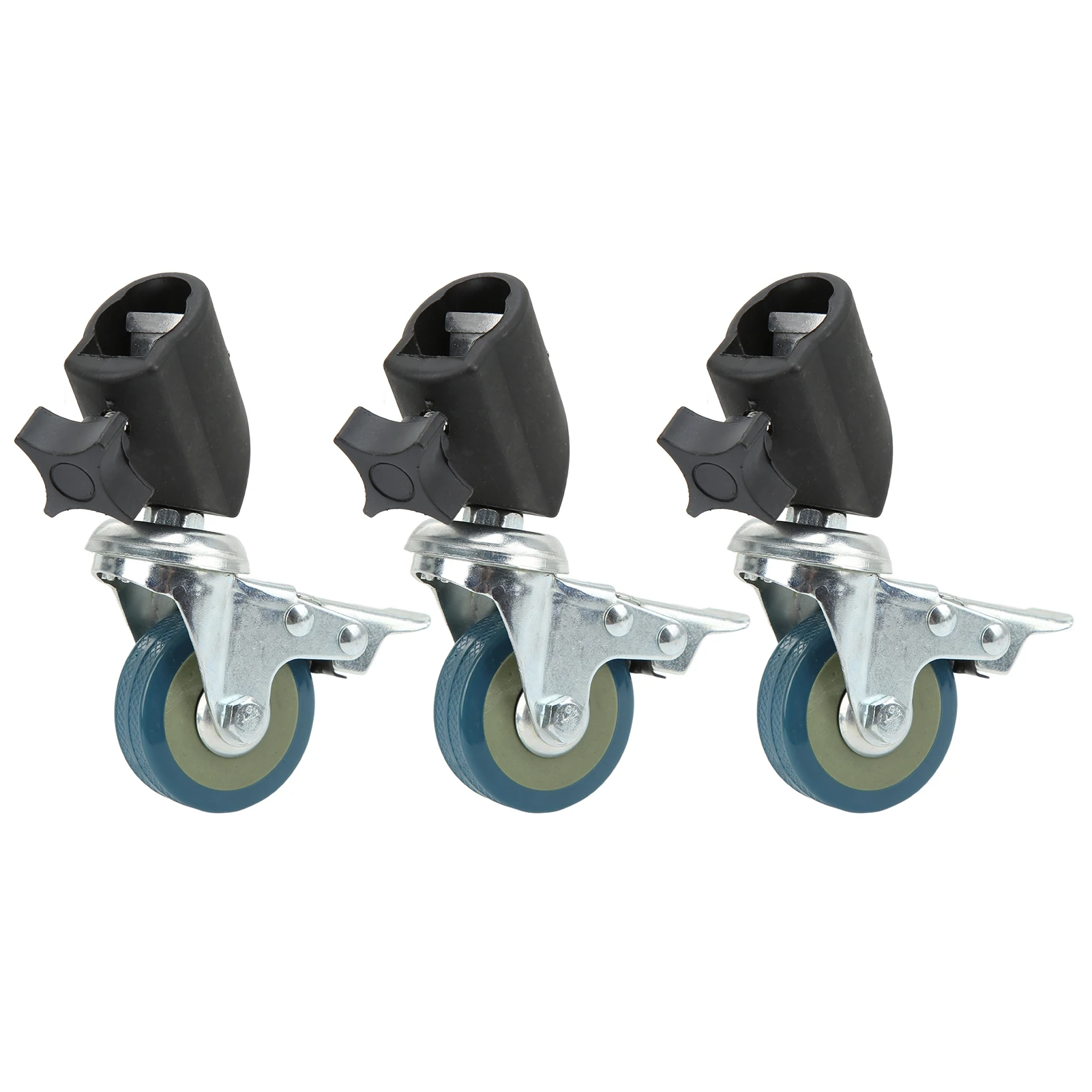 

3pcs Light Stand Swivel Casters with Brake 22mm Dia Caliber Locking Swivel Caster Wheels for Photography Tripods Light Stands