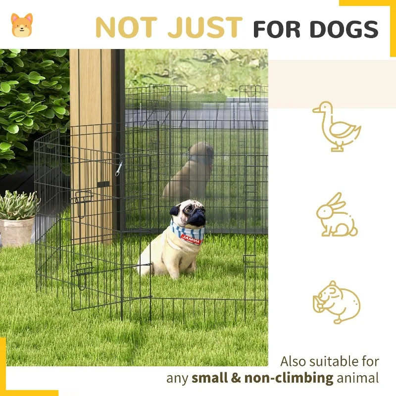 DIY Pet Dog Cat Barrier Fence Exercise Pet Run PlayPen Portable Black Metal Pet Cage Safety Fence Indoor/Outdoor Dog Kennel view 5
