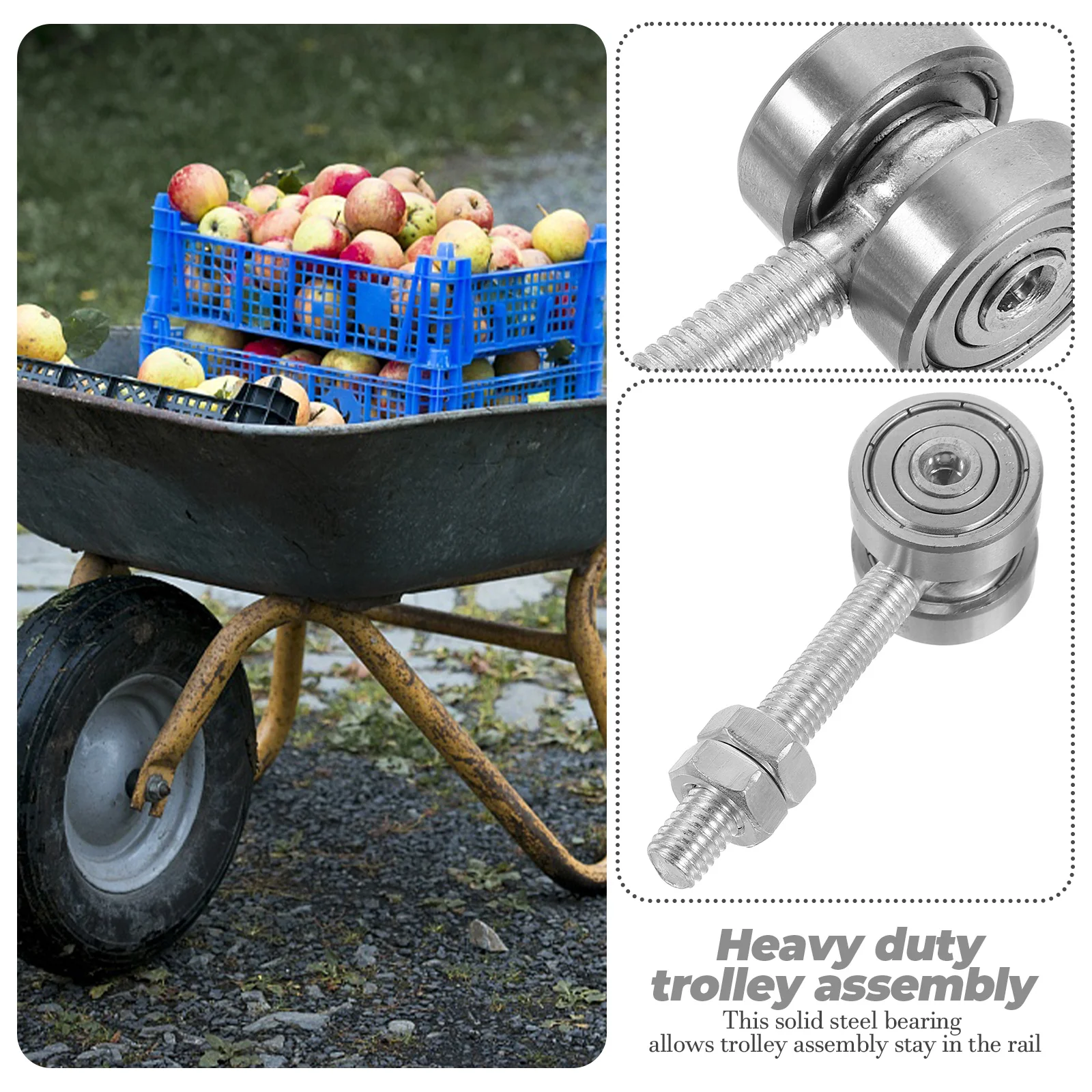 

Double Bearing Sliding Door Roller 50Kg Steel 8Mm Screw Hole Galvanized Rustproof Smooth Sliding Window Door Wheels Trolley