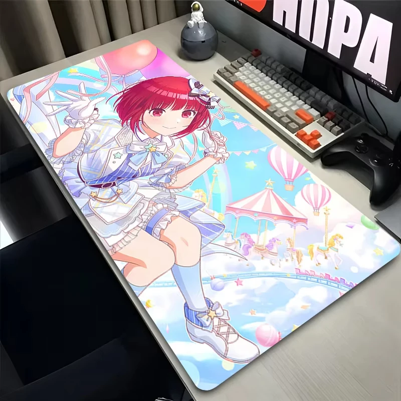 Kawaii Idol Anime Extra Large Thick Mouse Pad Non Slip Rubber Base Stitched Edge Desk Mat Cute Gift For PC Laptop