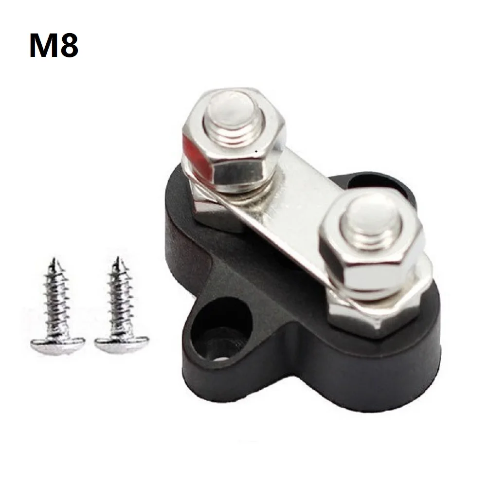 Double Stud Terminal Block M6 M8 For Car Boat Marine Wiring PA66 Insulator Base Electrical Connector 5A To 200A