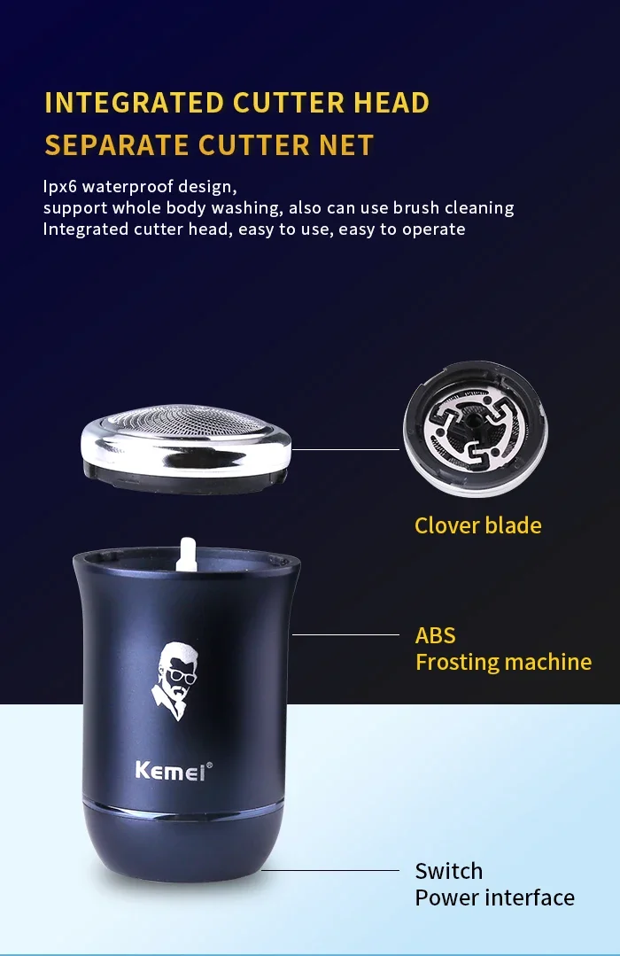 Kemei Km-ma09 Full Body Wash Compact Draagbaar Reisslot Usb Oplaadbare Mini Heren Elektrisch Scheerapparaat