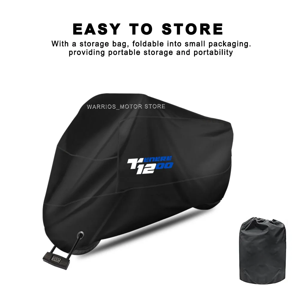 For tenere1200 Tenere 1200 Thick 210D Motorcycle Covers Black Design Waterproof Motors Dust Rain Snow UV Protector Cover