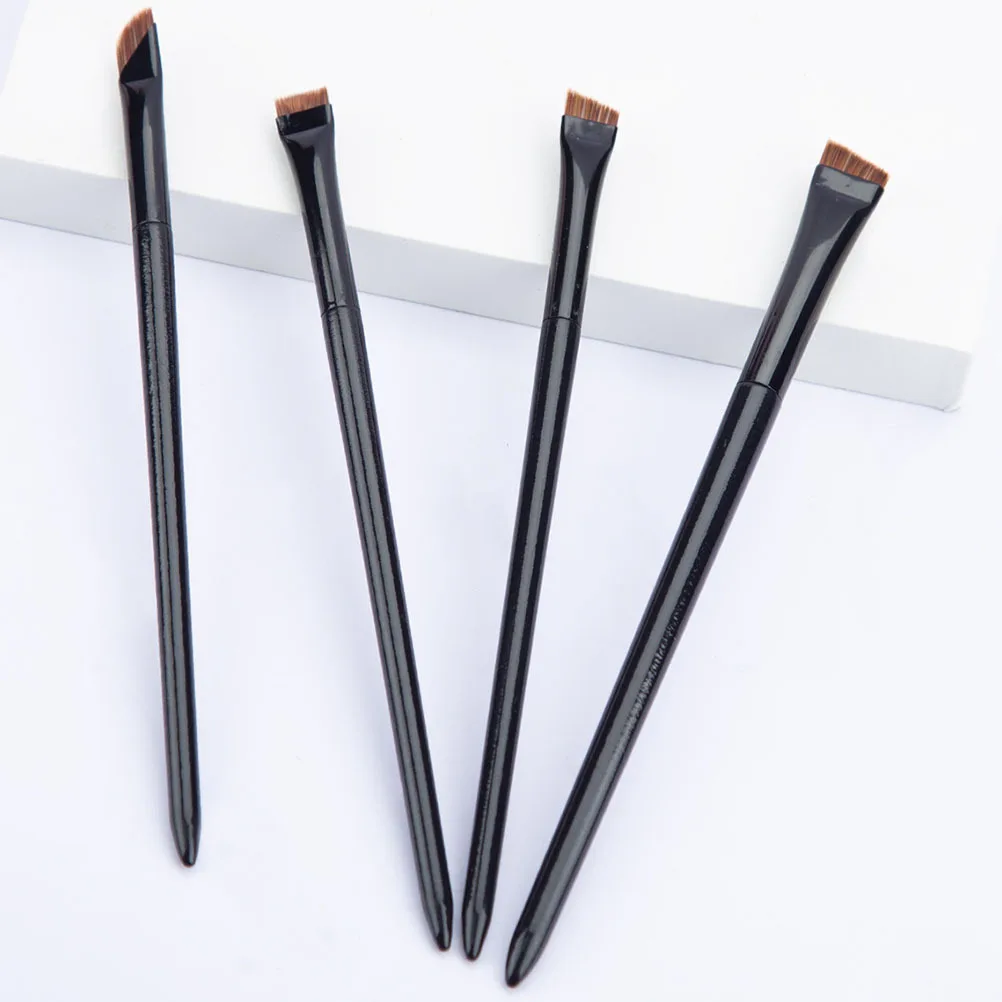 1세트 아이라이너 브러쉬 세트 얇고 평평한 사선 디자인 눈썹 및 눈 화장용 견고한 나일론 브러쉬 여성용 도구