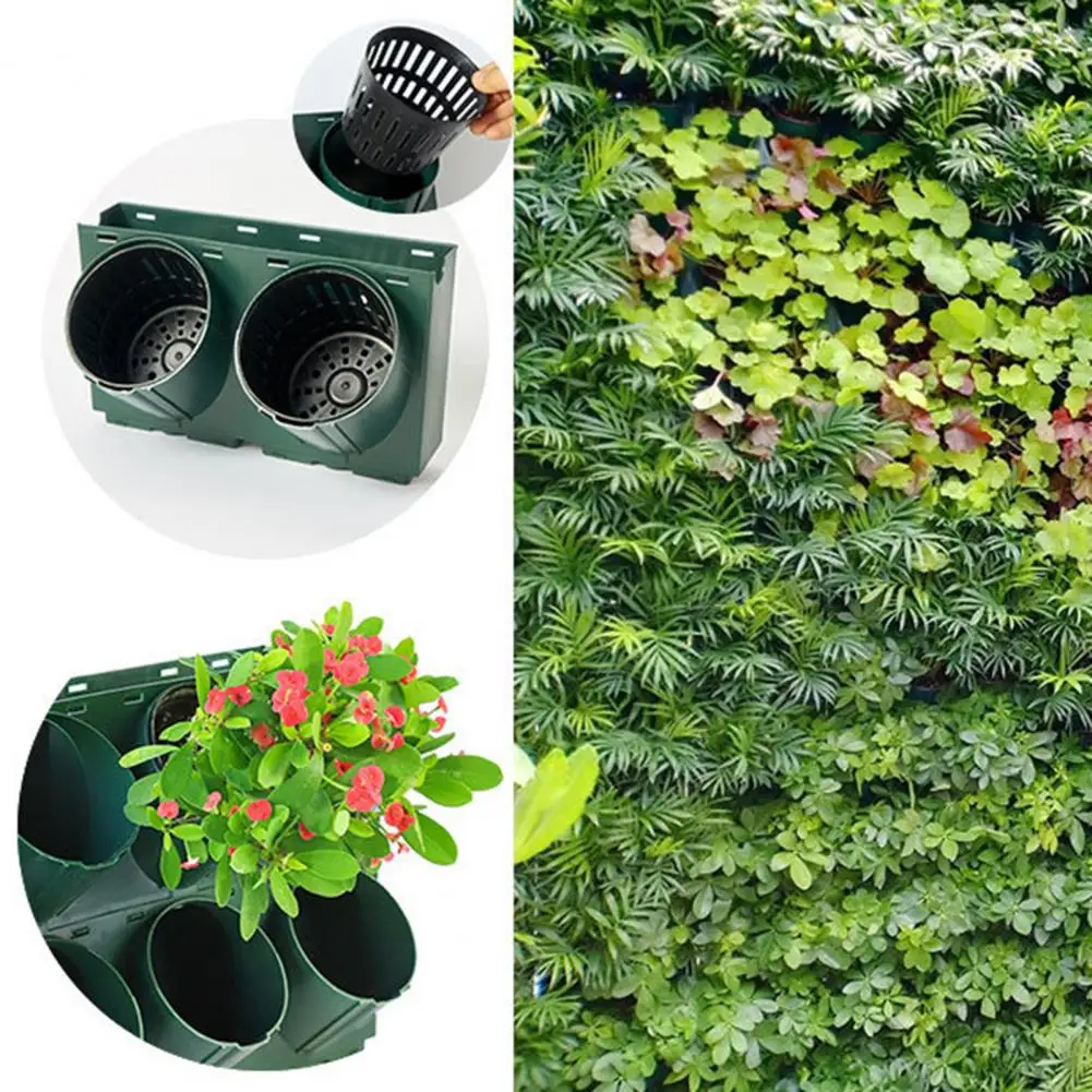 Flower Pot Leaky Hole Design Automatic Cycle Drip Plastic Wall Hanging Planter Vertical Plant Pouch Pot for Gardening Detachable