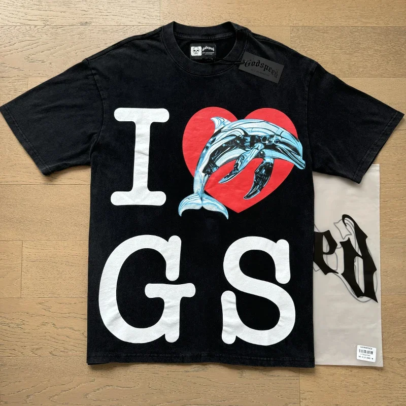 

Top Quality Godspeed Men Women Casual Breathable GOD SPEED Tops T-shirts Short Sleeve Dolphin Print T Shirts