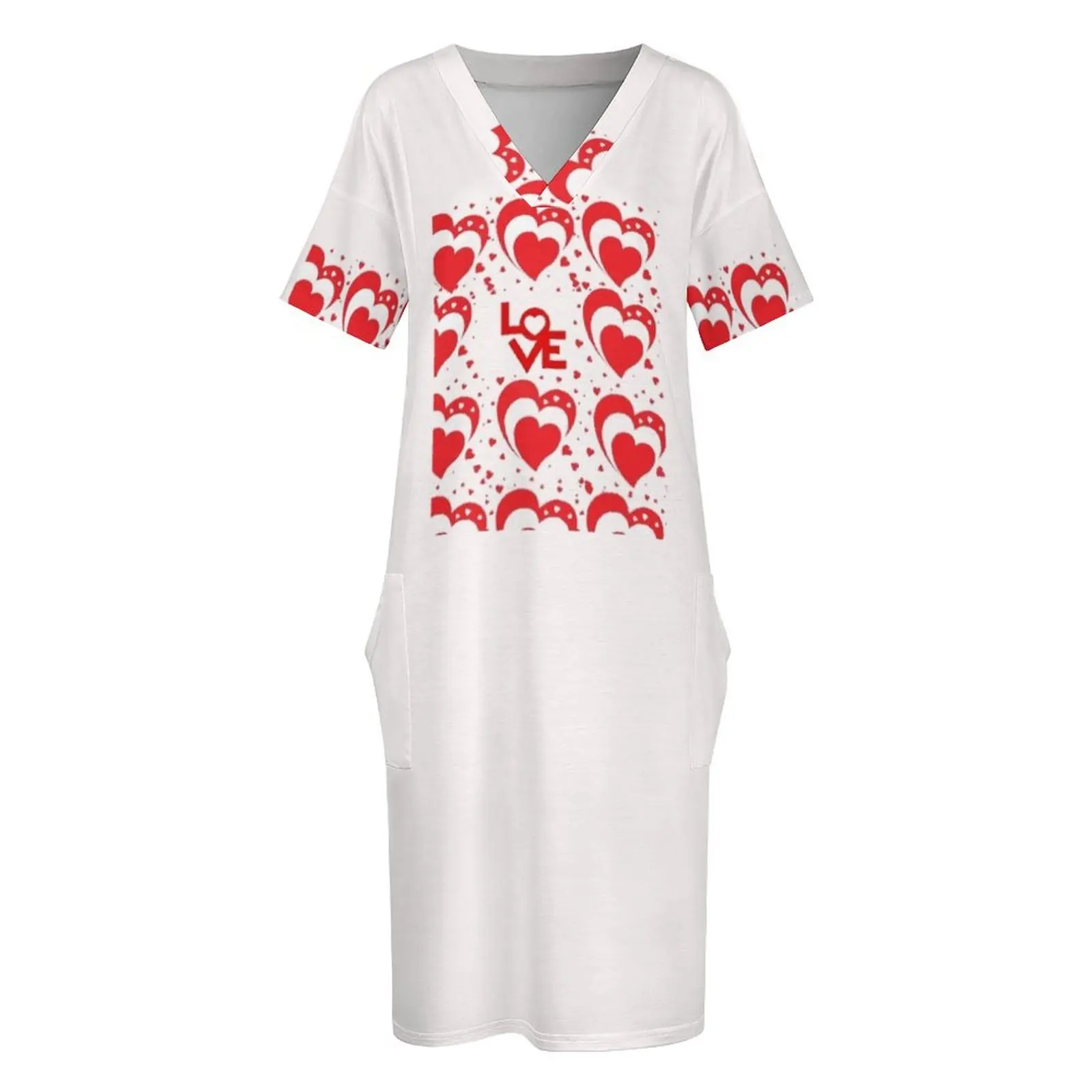 Camiseta de San Valentín y Galentines, vestido holgado con bolsillos, vestidos elegantes, vestidos de noche para mujer, vestido de lujo 2025, vestido de verano