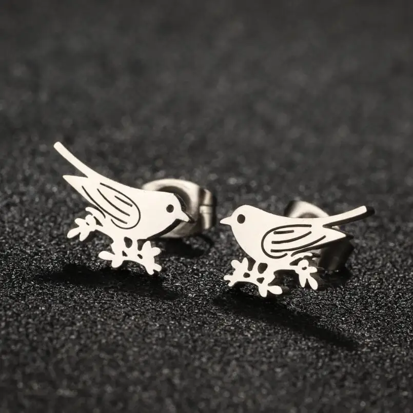 Korean Mini Cat Animal Stud Earrings For Women Stainless Steel Tragus Piercing Multiple Earring Birthday Gifts Pendientes Mujer
