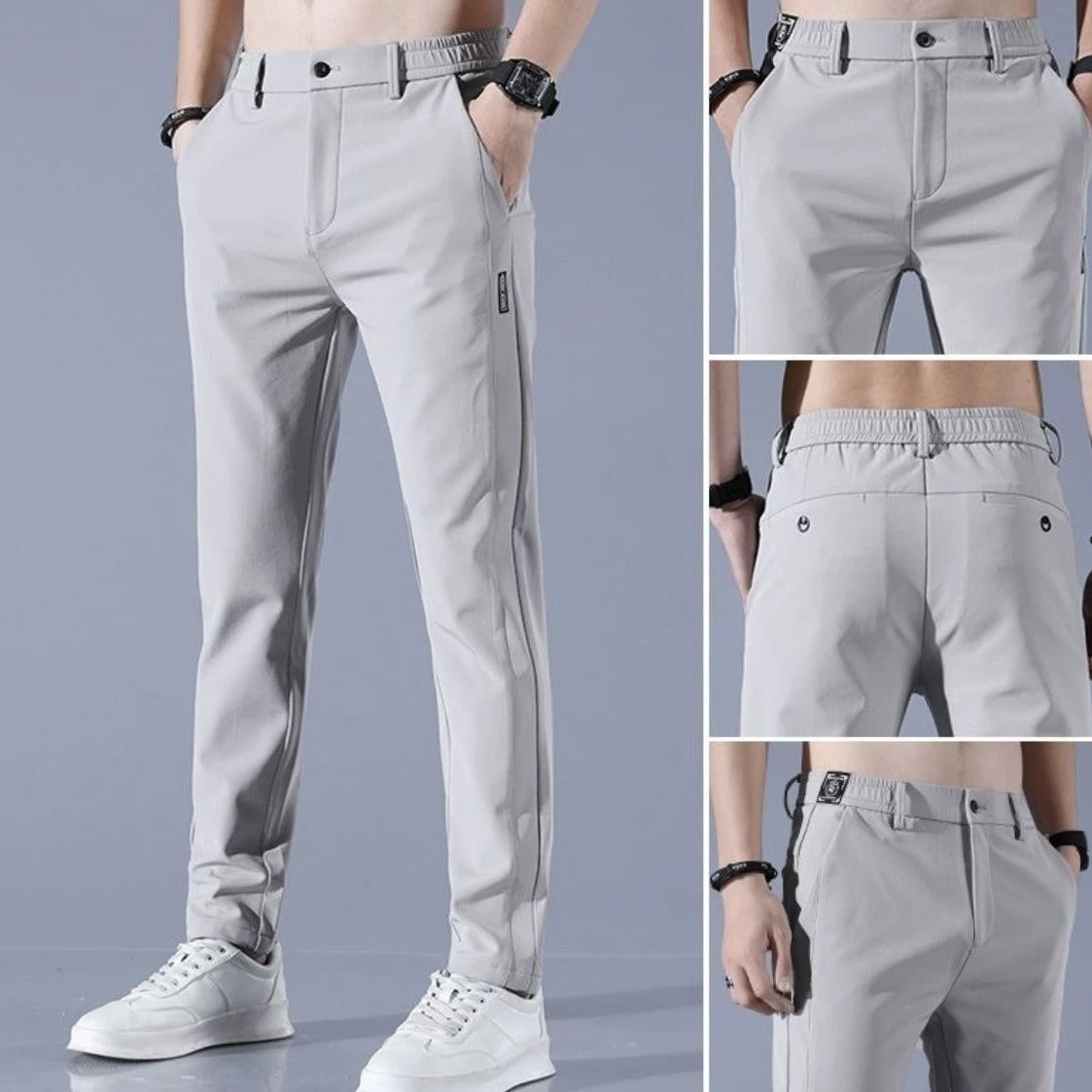 Men's Golf Pants Summer Elastic Thin Fast Dry Polyamide Fabric Sweatpants Fashion Men Golf Trousers Casual Work Pant Golf Wear