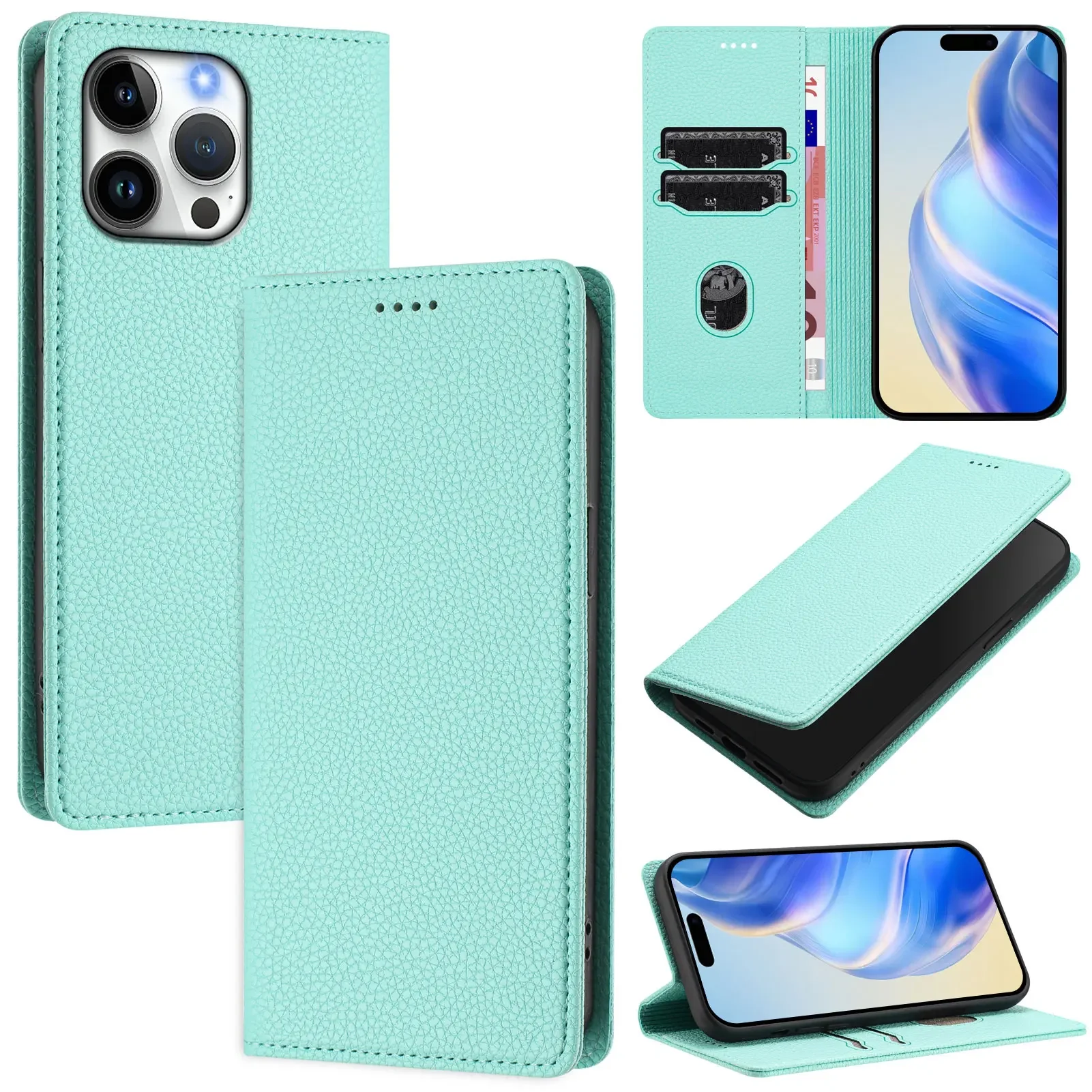 Magnetic Case for Samsung Galaxy S24 Plus S23 Ultra S22 S21 FE S20 S10 Lite S9 S8 Luxury Leather 2 Visa Card Slots Book Cover