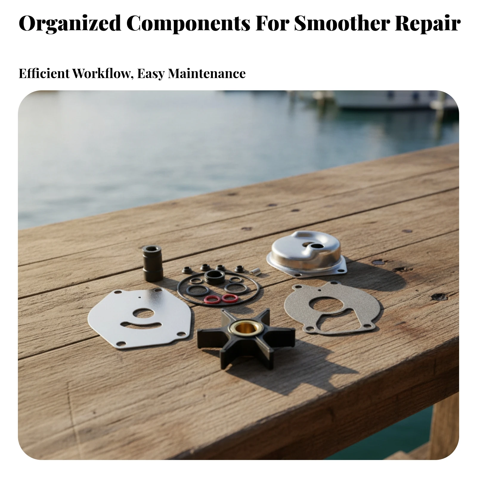 Coolant Pump Repair Kit with Housing Outboard Impeller Replacement Kit with Housing Easy Smoothly for Boat Owners