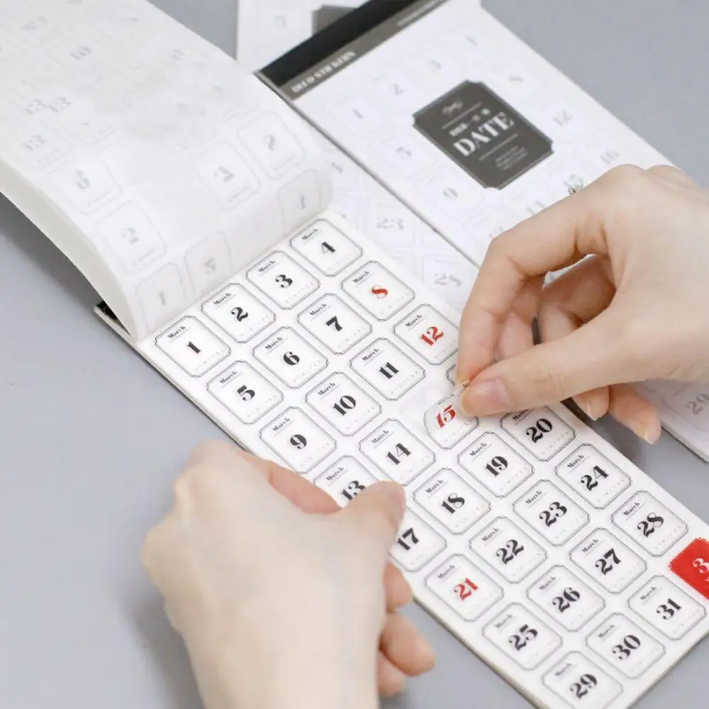 デイリープランナー スクラップブッキングステッカー ジャーナルカレンダーステッカー 番号日付ラベル デカール デイリープランステッカー 365日日付ステッカー