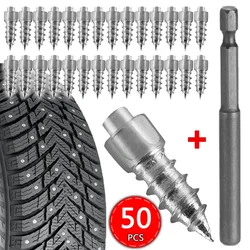 Tornillos antideslizantes para coche, herramientas de clavos universales para motocicleta, zapato de bicicleta, clavos antideslizantes para nieve, 1-50 piezas