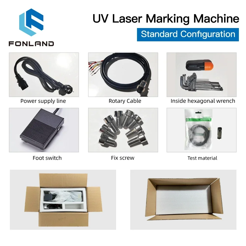 Fonland UV Laser Engraver Marking Machine 3W 5W 355nm Integrated Structure Body Design Marking Machine CNC Design Glass Metal