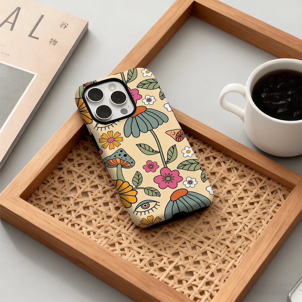 Custodia per telefono Hot Boho Blooms per iPhone 17 16 15 14 13 12 11 Pro Max Air Plus Cover posteriore a doppio strato di lusso
