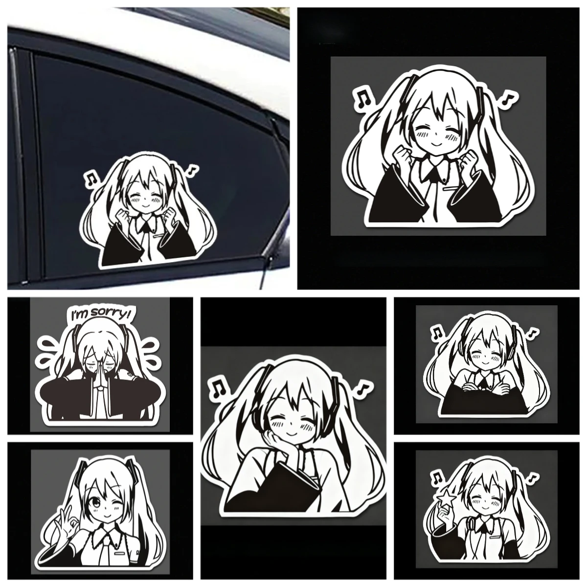 

Car Sticker Anime Vinyl Decal Waterproof Reflective for Auto Car Truck Motorcycle Window Bumper JDM Vinyl Art