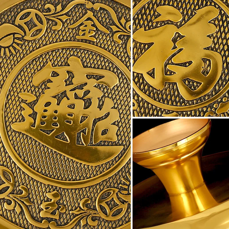 Brass offering , worshiping deities, fruit tray for the God of Wealth, Guan Gong, Buddhist offerings, Buddhis