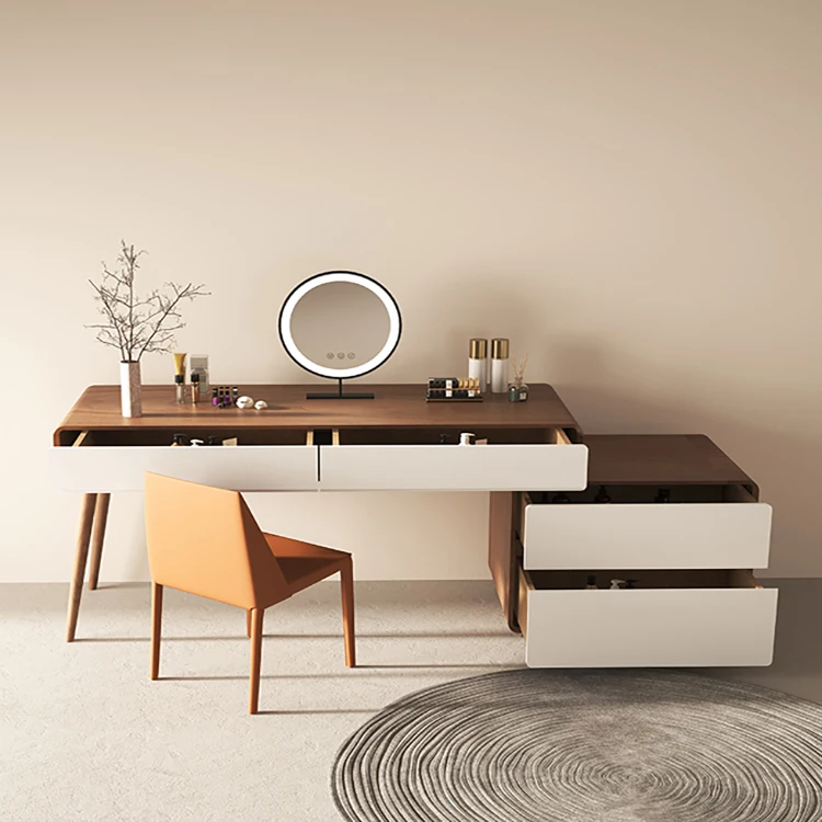 Hot Sale High-end Modern Furniture Dressing Table Set Factory Price High Quality Wooden Italian Mirror Makeup Dressing Table