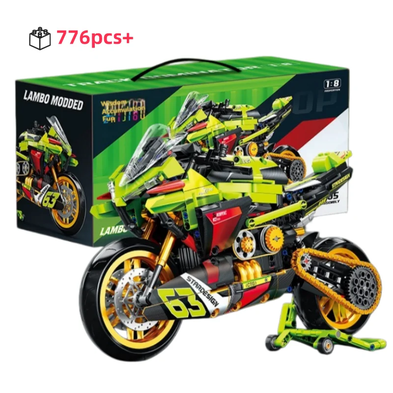 

MOC Technical 1:8 Motorcycle Building Blocks City Motorbike Locomotive Modular Bricks Model Toys For Kid Holiday Gifts 776pcs