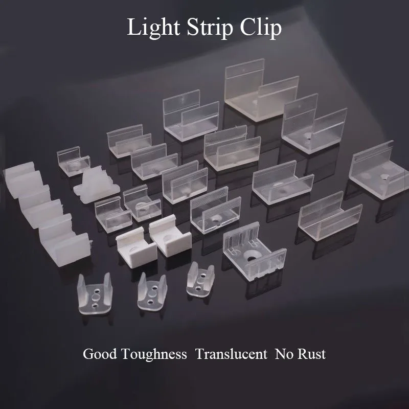 

Neon Sign LED Flexible Clamps Strip Clip Plastic Line Lights LED Snap Fasteners Transparent Milk White PC Small Clamp PP C Clamp