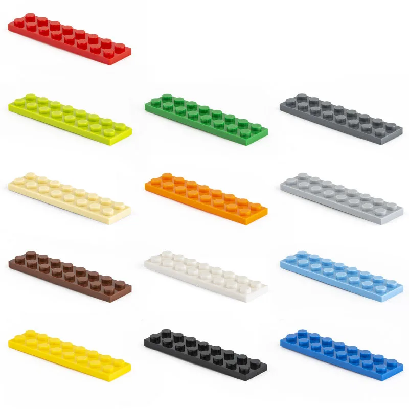 

300pcs Bulk Building Blocks Thin Figures Bricks 2x8 Dots 13Color Educational Creative Size Compatible With 3034 Toy for Children