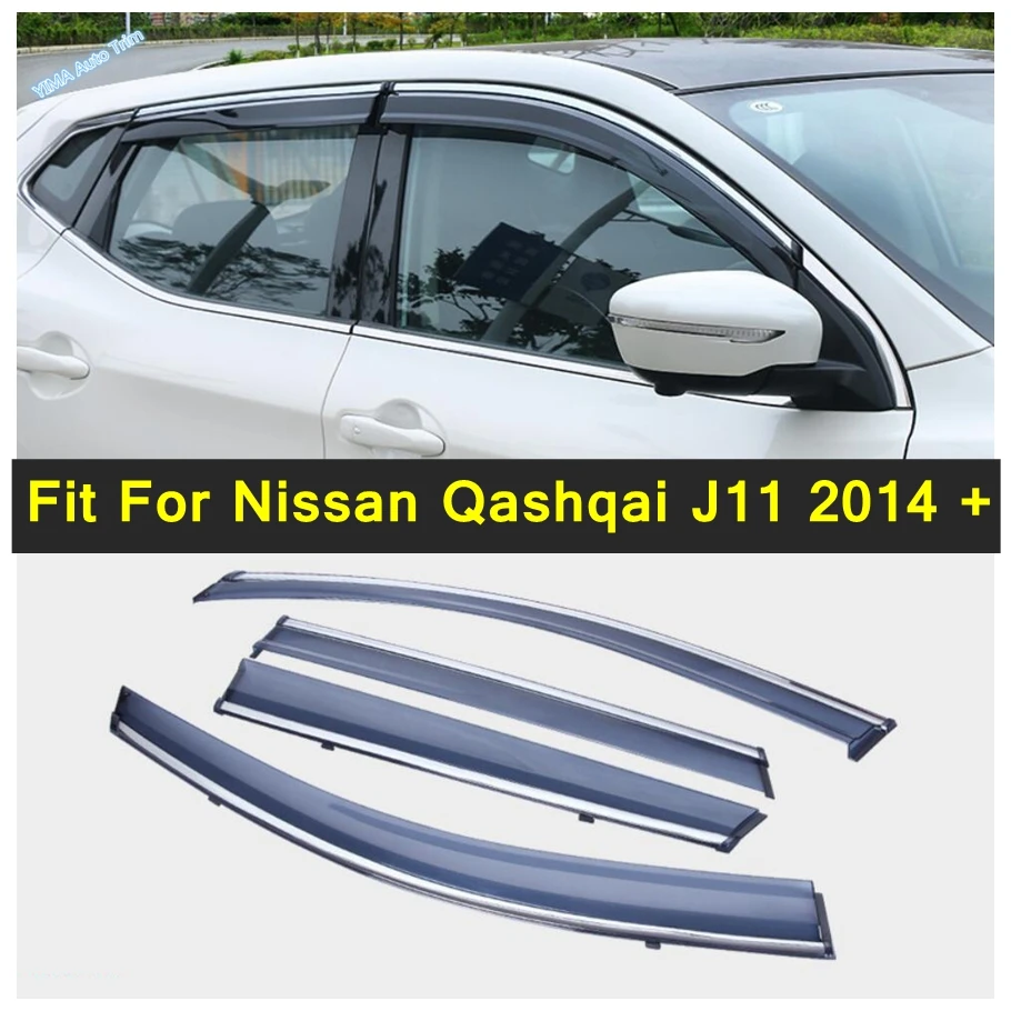 

Car Side Window Visors Awnings Wind Rain Deflector Visor Guard Vent Cover Fit For Nissan Qashqai J11 2014 - 2018 Accessories