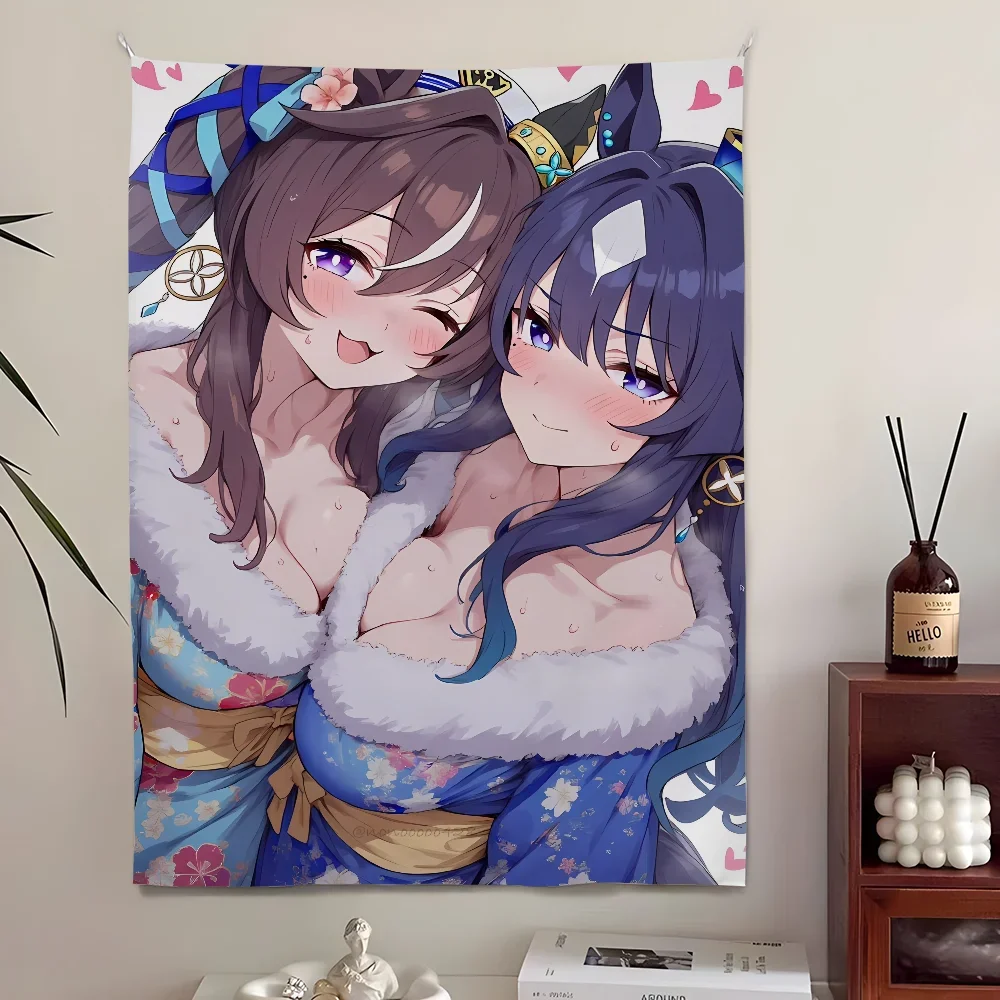 Sexy Uma M-Musume Special Tapestry Bedroom Living Home Decor Bar Outdoor Festival Wall Hanging Decoration Background Art Banner