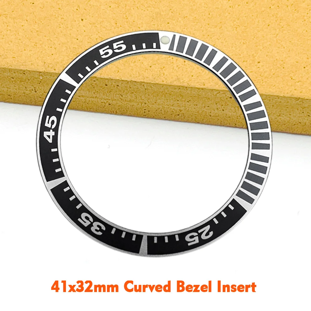 41mm King Samurai Bezel Insert Ring Fit For LX SNR025 SNR027 King Samurai Watch Case NH35 NH36 Diving Case Bezel Ring Parts