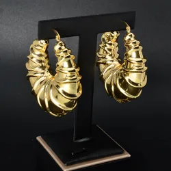 Diana baby Dubai Custom Jewelry Big 18k Gold Plated Hollow Chunky Statement Chunky Hoop Earrings women