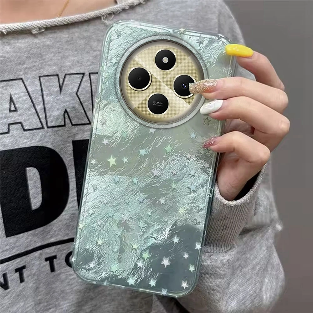 Bunte Sterne Vortex Textur Handyhülle für Xiaomi Redmi 13C 14C A5 A3 A4 A3X Note 14 13 12 11 10 11S 10S 8 9 Pro 9C 9A Abdeckung