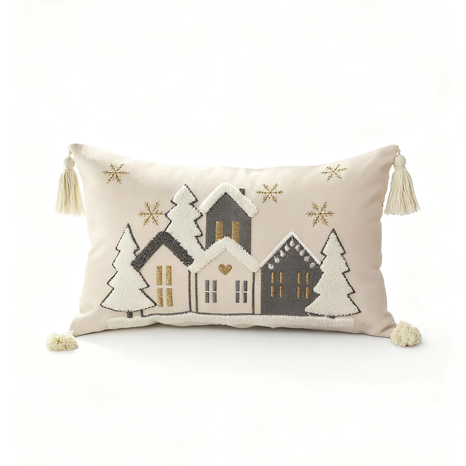 30x50cm 45x45cm Embroidered House Throw Pillow Case Cover Decorative Sofa Linen Gift Cushion Covers for Home Xmas Party Decor