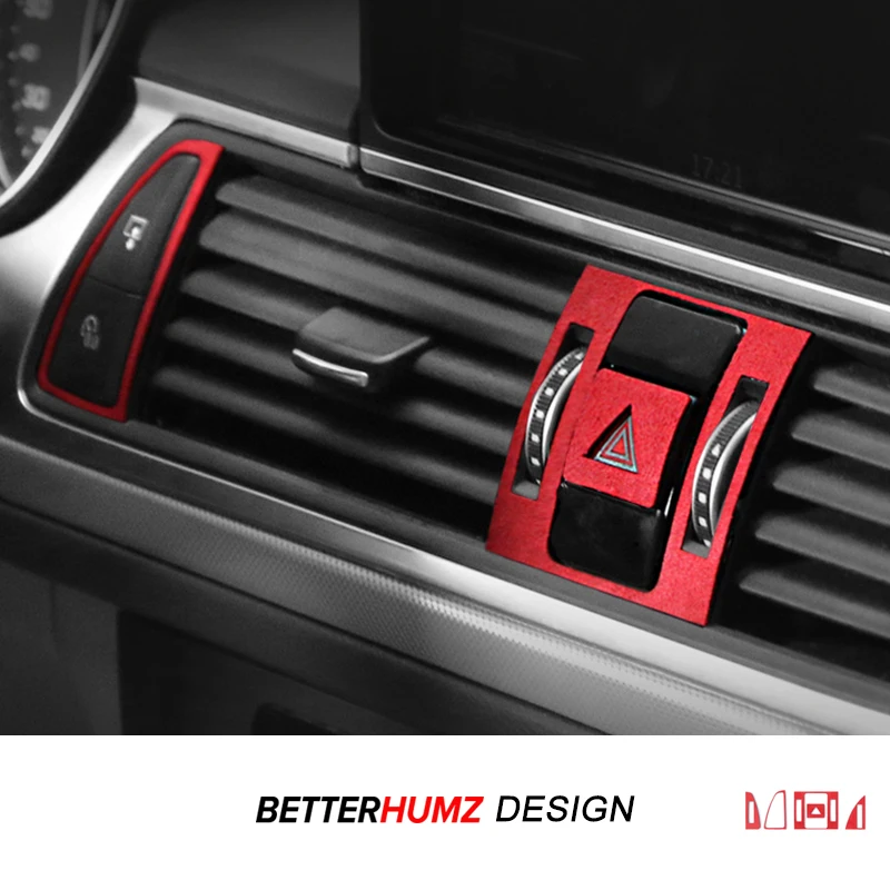 Para Audi A6 C7 A7 4G8 2012-2018, Adhesivos Decorativos para Rejilla de Ventilación de Consola Central, Hechos de Alcántara, Accesorios de Tuning para Interiores de Auto
