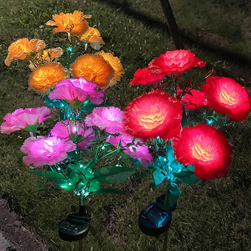 庭の装飾用の7つのヘッドランプ,屋外のLEDランプ,花,防水,芝生や結婚式に最適
