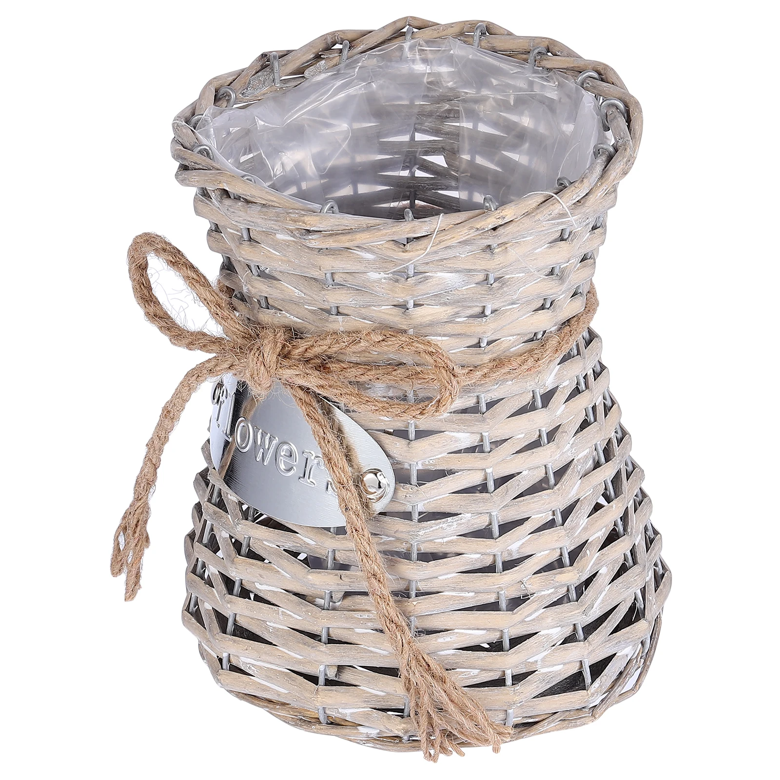 

Bamboo Vase H made Small H Water Leakage Proof PE Film Inlay for Bedroom Room Office Garden Household Flower Basket