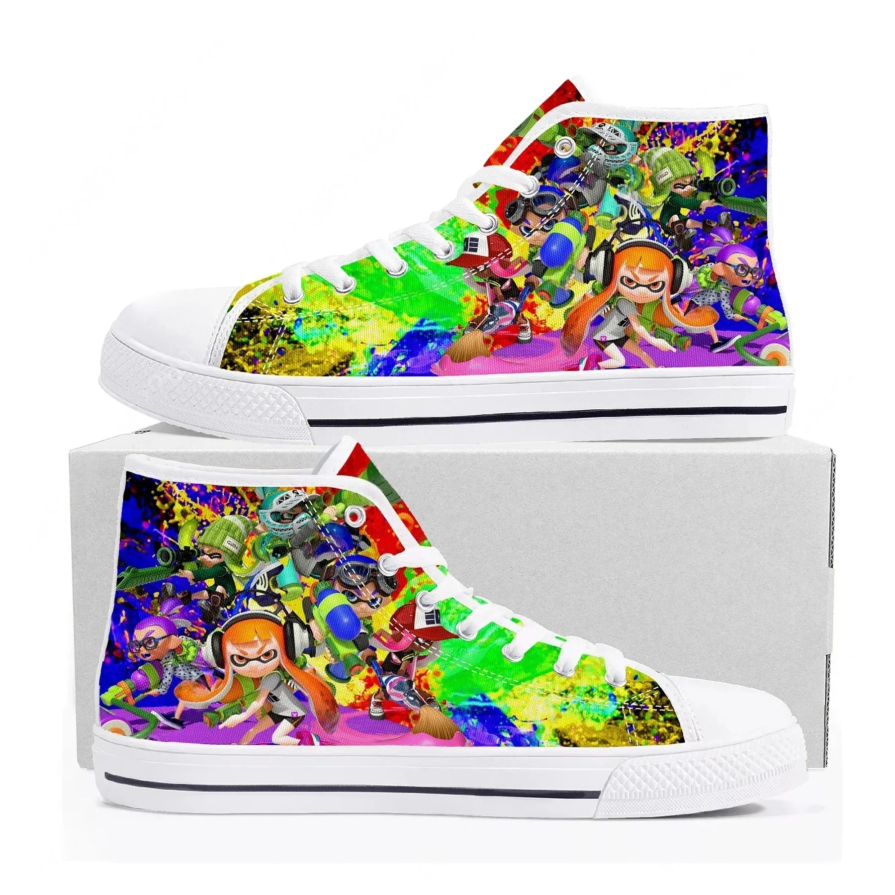 

Splatoons Game Cartoon High Top Sneakers High Quality Mens Womens Canvas Sneaker Casual Couple Shoes Custom Shoe