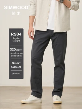 SIMWOOD 2026 Autumn New Regular Straight Pants Men 320gsm Fabric Smart Casual Chinos Trousers