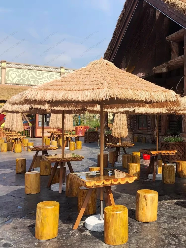Outdoor parasol courtyard umbrella garden big sun umbrella first floor small courtyard thatched umbrella outdoor