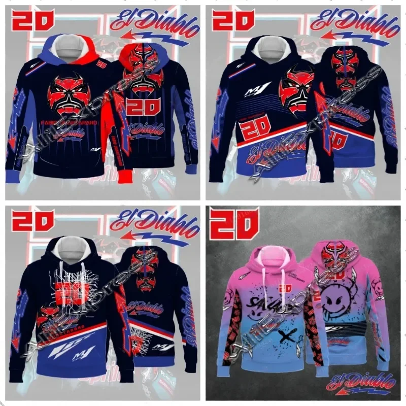 أحدث سباق الدراجات النارية رقم. 20 Driver Fabio Quartararo هوديي إبداعي لعشاق المسار الرياضي المتطرفين، هوديي أنيق