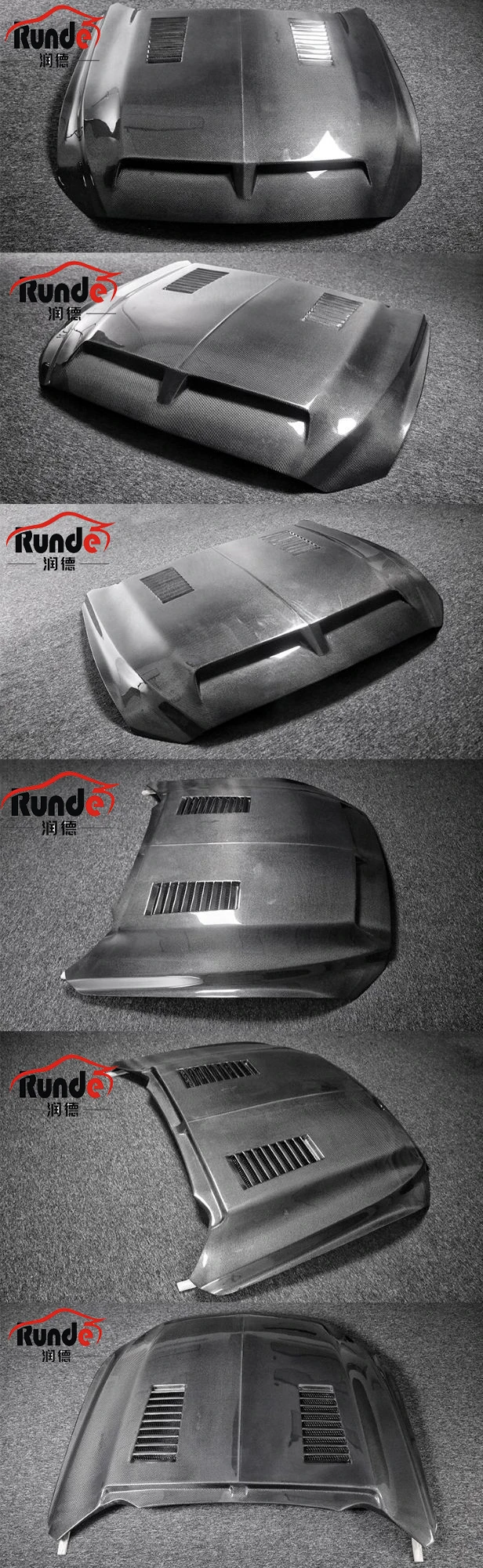 Runde Auto Car Modification Body Parts Carbon Fiber Material Engine Bonnet Hood Suitable For 2015-2017 Ford Mustang hood