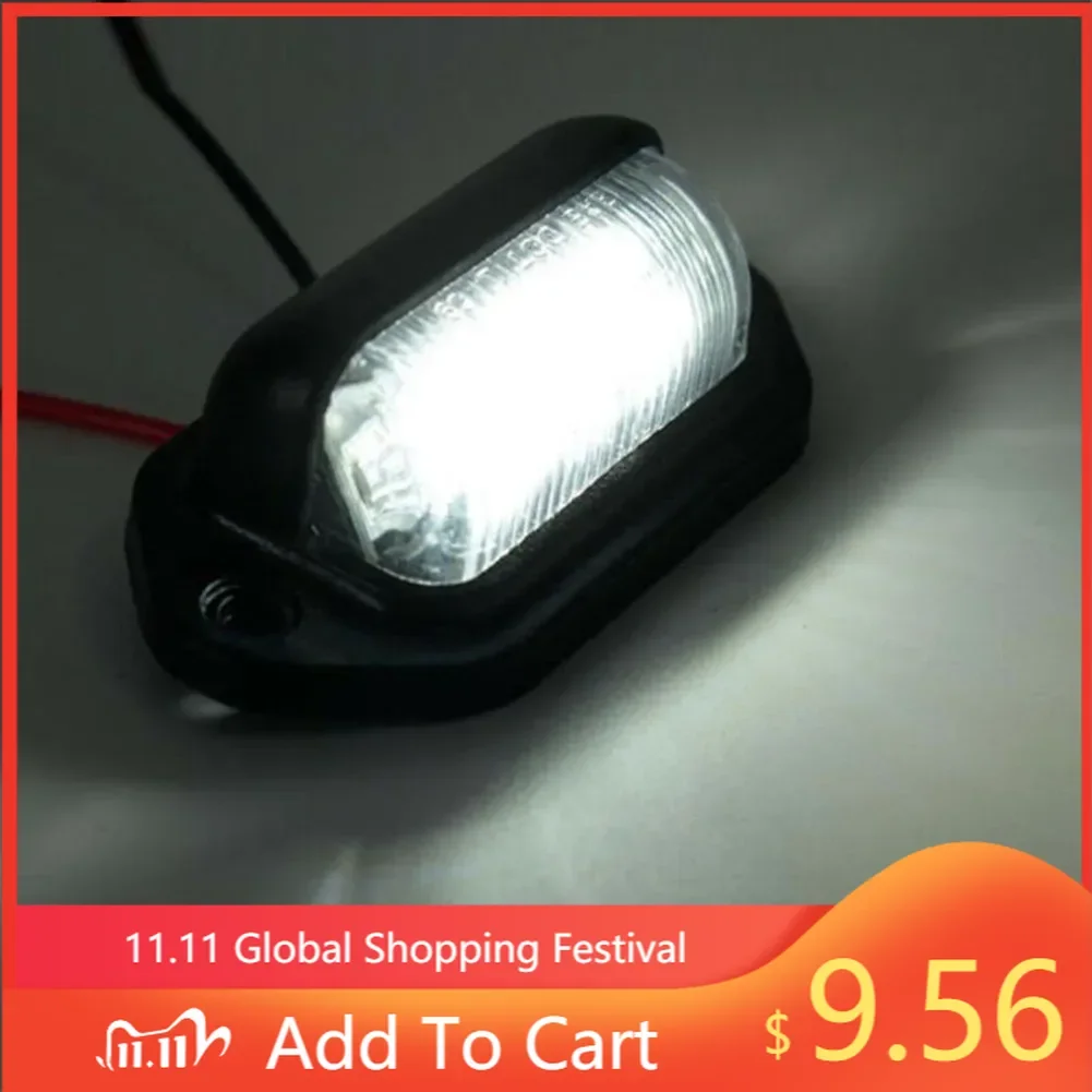 

2x Waterproof 6 LEDs 12V License Plate Light Car Boat Truck Trailer Step Lamp Waterproof Car Signal Lights High Quality