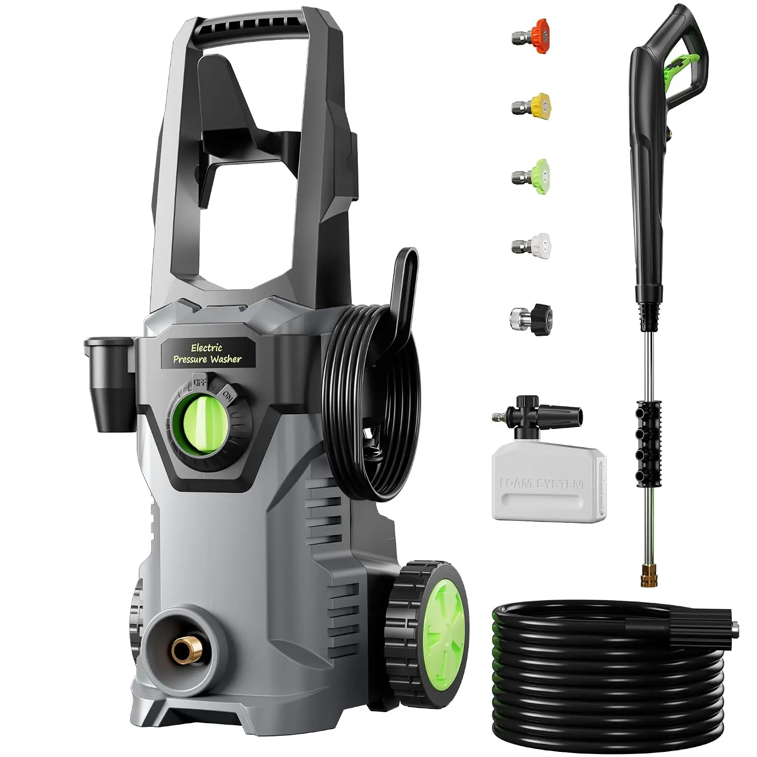 4800PSI 2.6GPM Pressure Washer With 4 Quick Connect Nozzles for Car Fence Driveway Patio Outdoor Cleaning