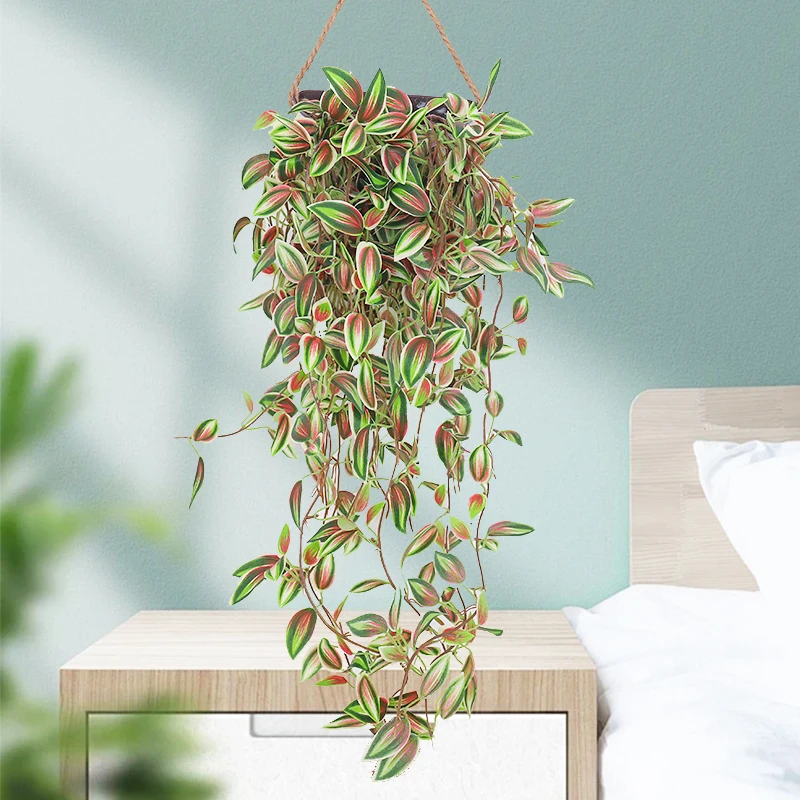 Kahaul 71cm Long Artificial Plants Vines Leaves Fake Tree Leafs Hanging Green Bamboo Winding For Garden Wedding Home DIY Decor