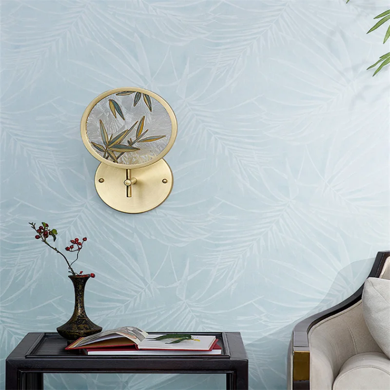 Modern simple non-woven fabric fresh plant leaf wallpaper Nordic living room bedroom background wallpaper Non self adhesive