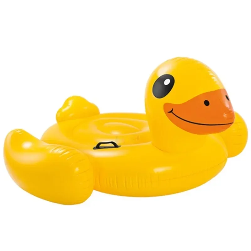 

Super handsome big yellow duck inflatable mount swimming ring floating row floating bed floating thickened