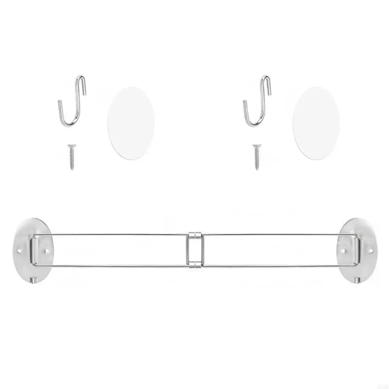 M76E Yacht Washroom Storage Bar, Stainless Steel Adhesive Shower for Travel Trailer Bathrooms, Small Shower Corners and Homes