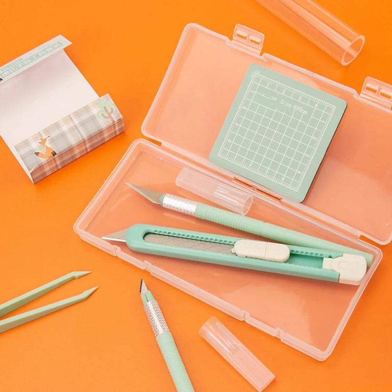 مجموعة واحدة من مجموعة أدوات الحرف اليدوية المعبأة في صندوق - مجهزة بوسادات القطع وسكاكين نحت دقيقة وملاقط وموزعات الملصقات - غير